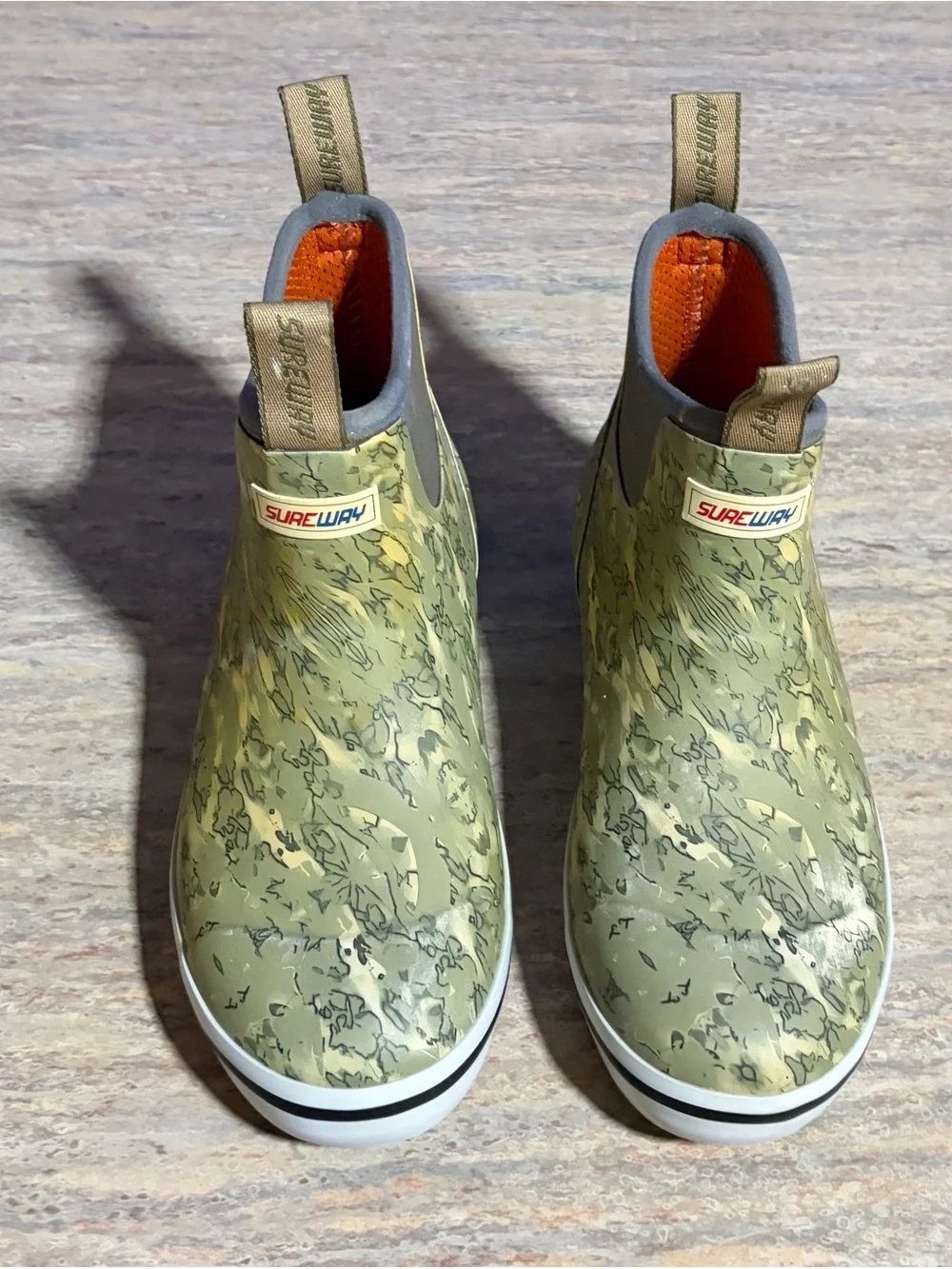 Sureway Deck 500 Overland Olive Green Camo Slip-On Rain Ankle Boots